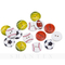Coloridos dibujos animados baloncesto fútbol rugby pelota botones impresos hebillas de madera