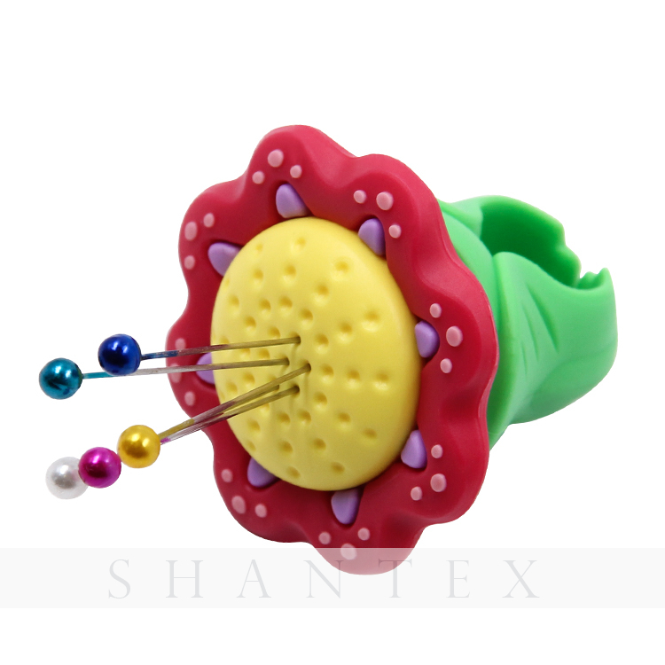 Venta caliente de goma para el hogar flor pin anillo cojín usable aguja de coser acolchado titular