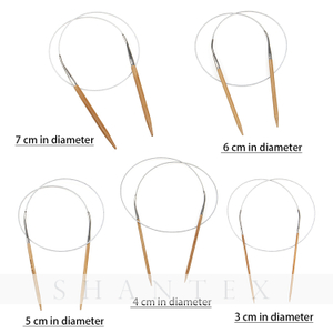 Venta al por mayor 80 cm agujas de tejer circulares de alambre de metal de bambú carbonizado ecológico